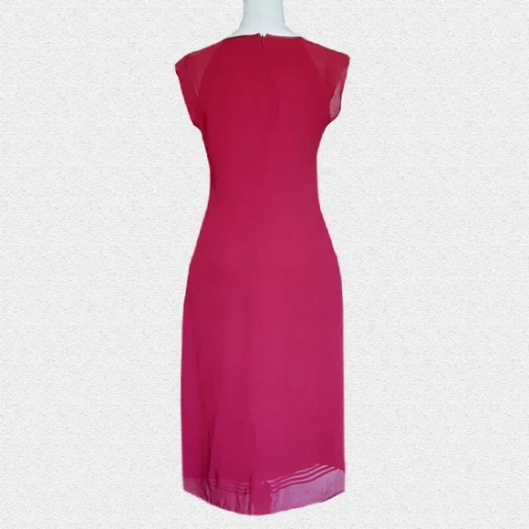 DAVID LAWRENCE Magenta Formal Midi Dress, 100% Viscose. Design, Smart Casual - Picture 2 of 8